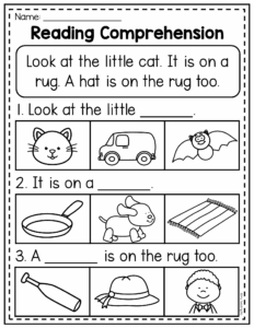 Comprehension Worksheets Kindergarten Reading Comprehension
