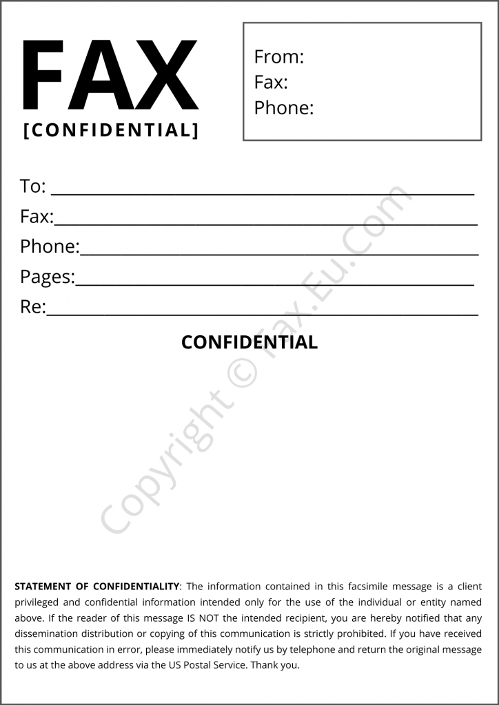 Confidential Fax Cover Sheet Printable And Editable Free Fax Cover 