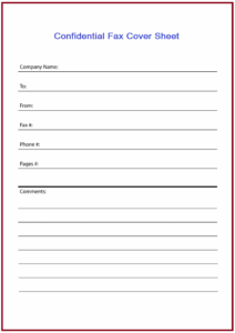 Confidential Fax Cover Sheet Template In PDF Word