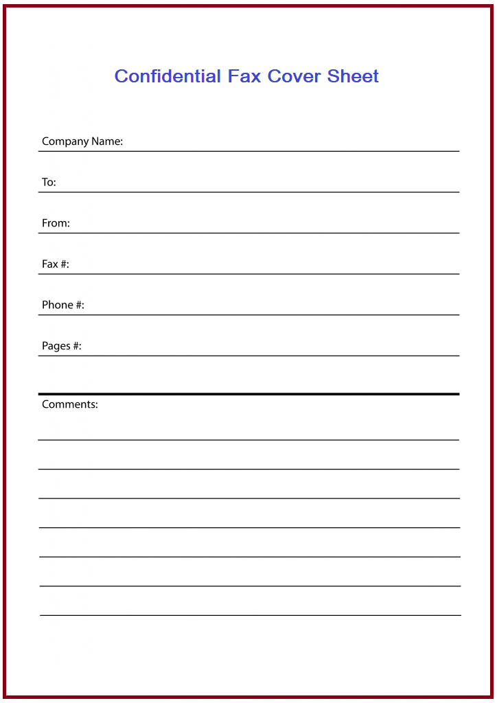 Free Printable Confidential Fax Cover Sheet