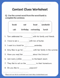 Context Clues Worksheet For Grade 5 Your Home Teacher