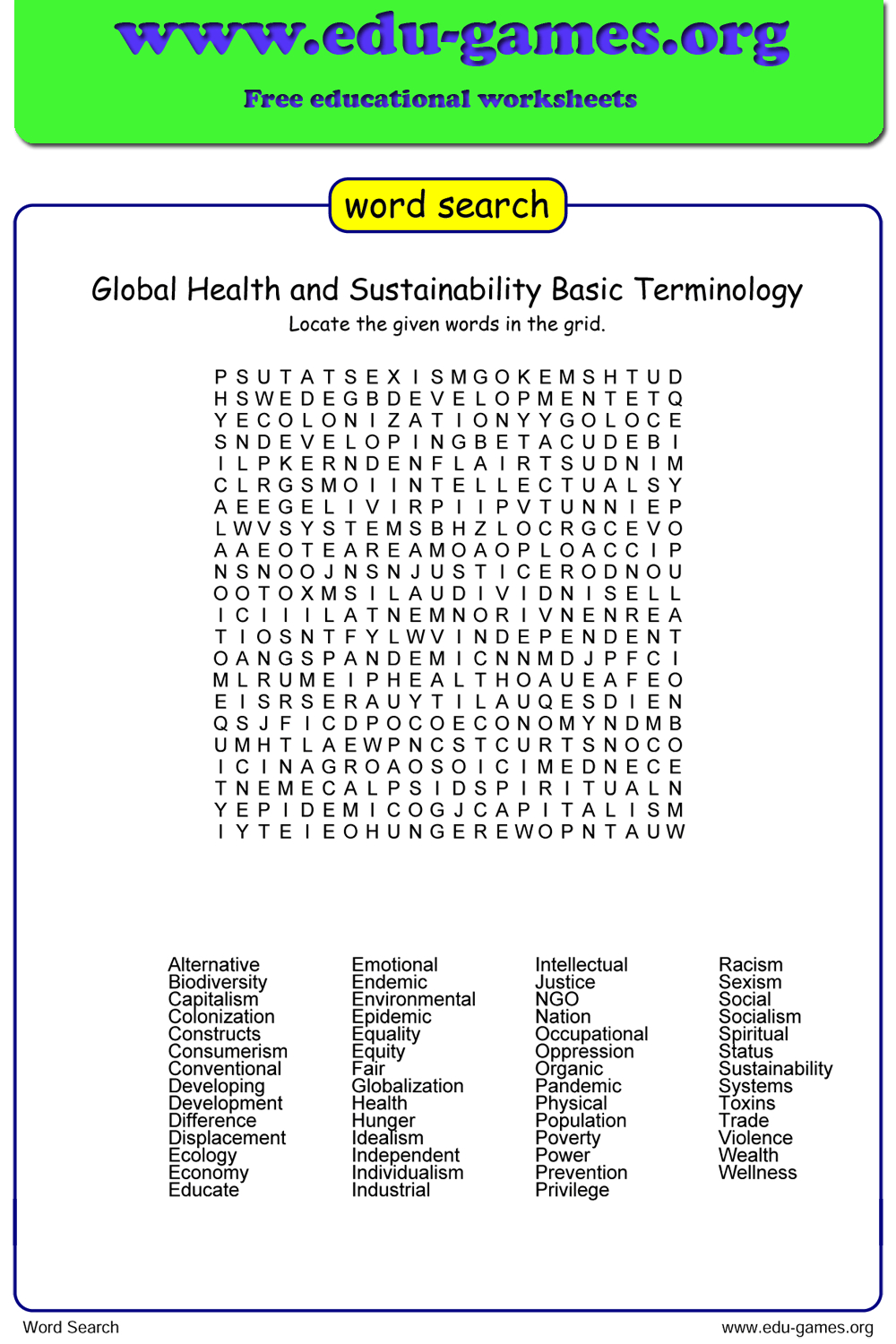 Free Make Your Own Word Search Printable