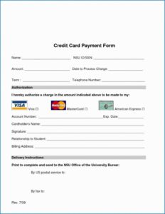 Credit Card Authorization Form Printable