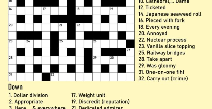 Free Printable Crossword Puzzles Easy For Adults