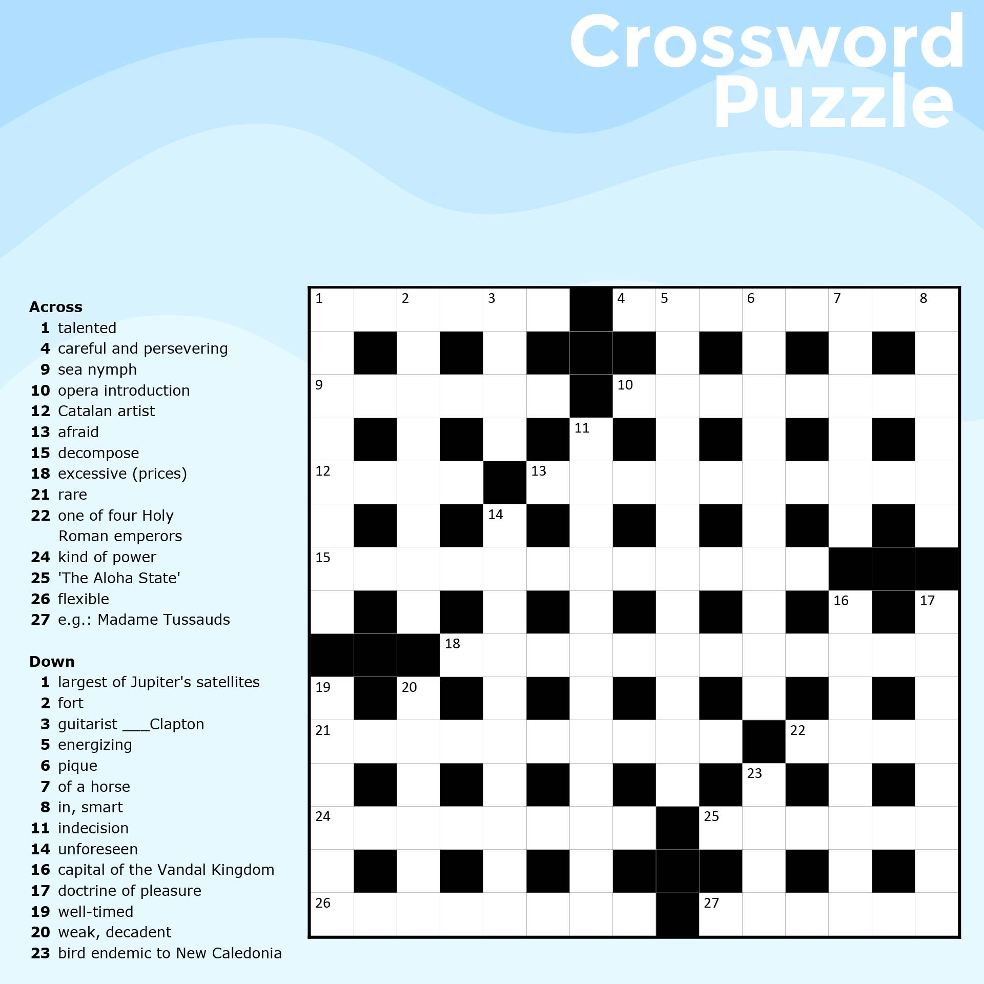 Free Printable Crossword Puzzles Easy For Adults