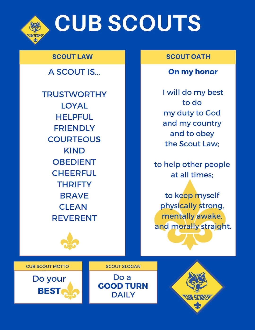 Free Printable Cub Scout Oath And Law