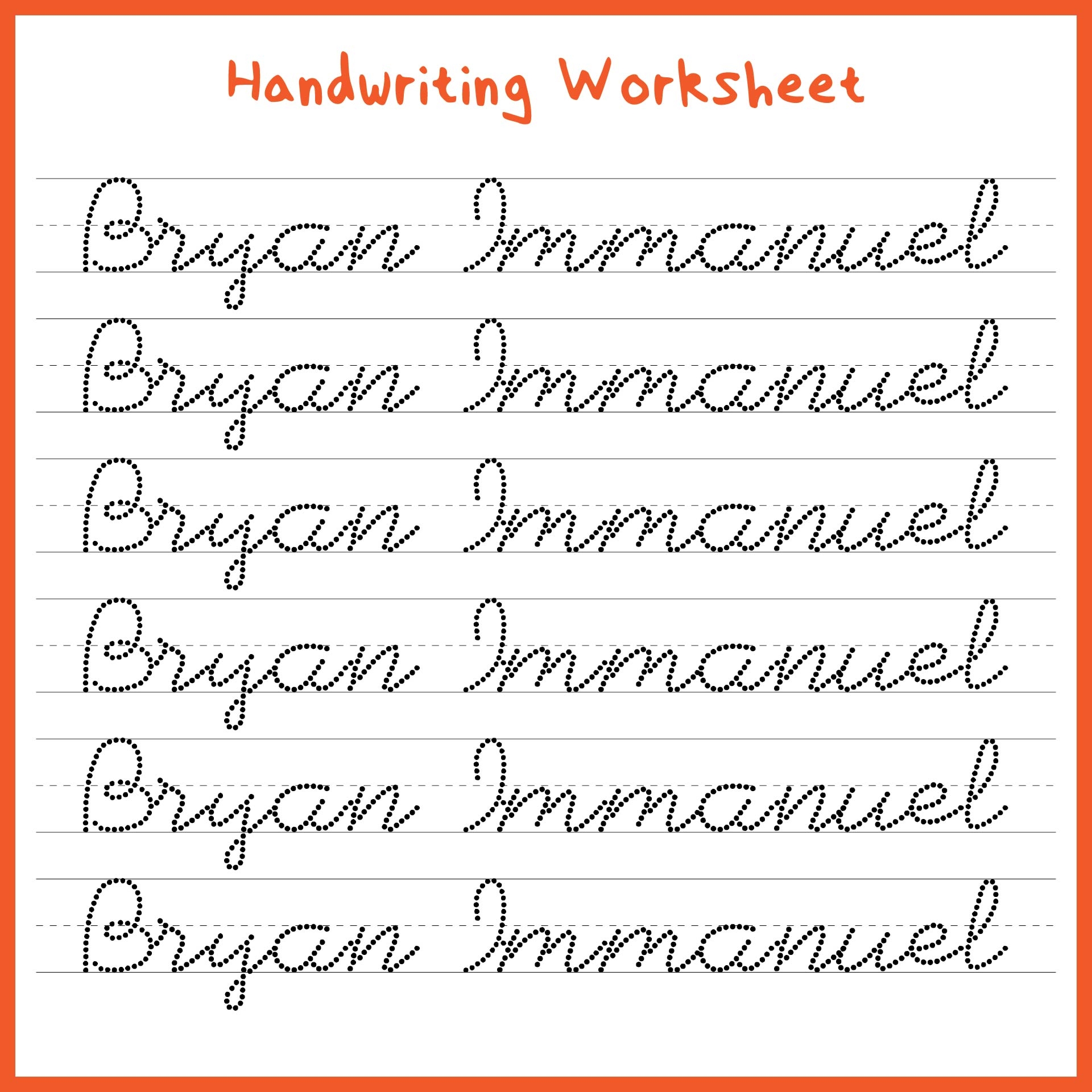 Free Printable Cursive Name Practice Sheets