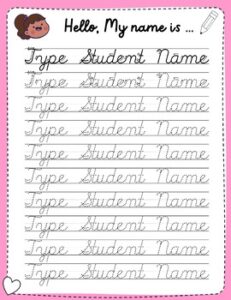 Cursive Name Tracing Practice Cursive Name Trace Editable TPT