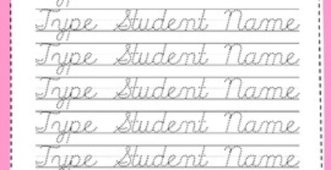 Free Printable Cursive Name Practice Sheets