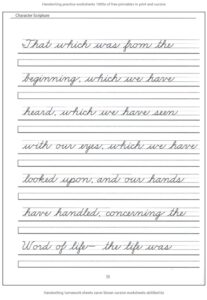 Cursive Writing Worksheets Free Printable Print Out Individual Letter