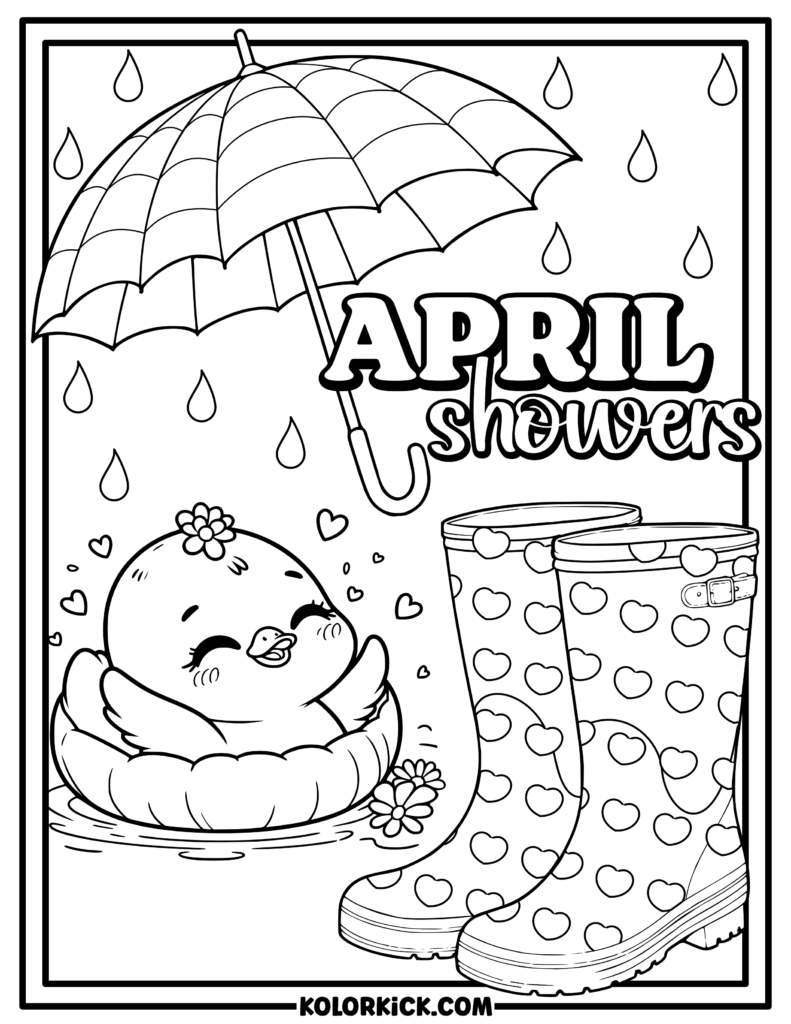 Free Printable April Showers Coloring Pages