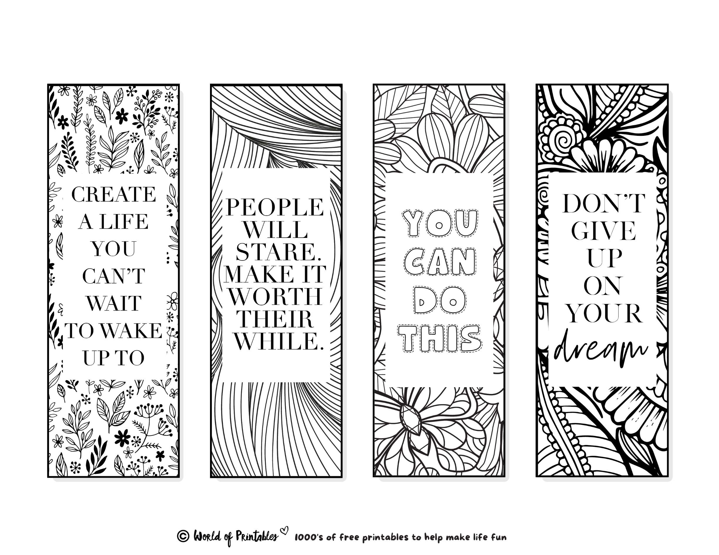 Free Printable Coloring Bookmarks For Adults
