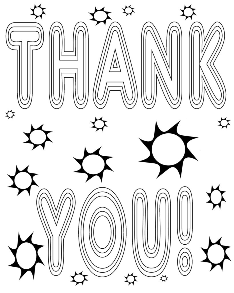Cute Printable Thank You Sign Free Coloring Page Printable Thank 