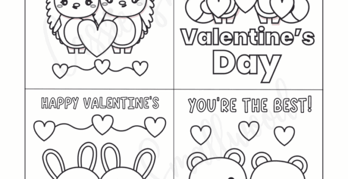 Free Printable Valentine’S Day Cards To Color