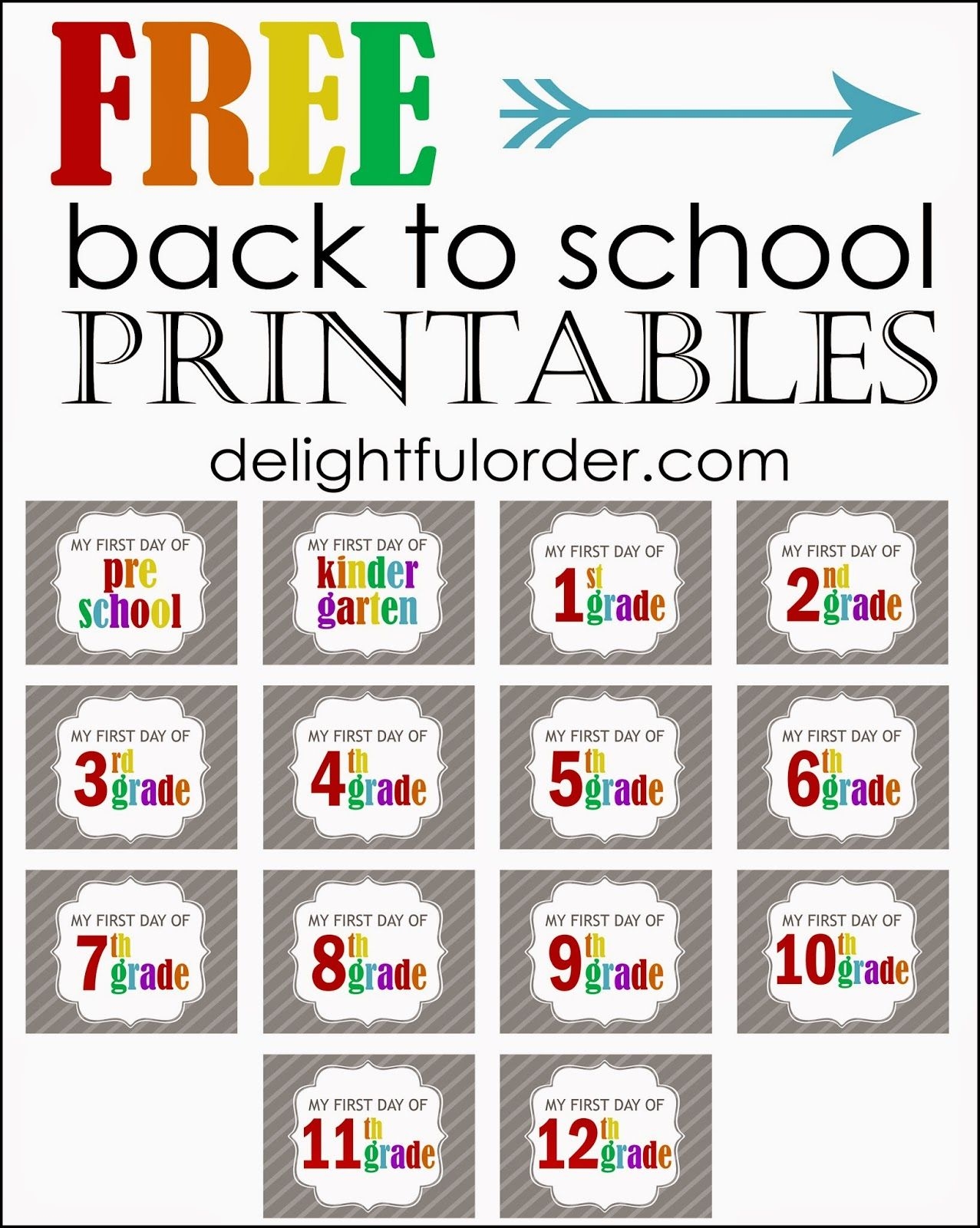 Delightful Order Free Back To School Printables Beginning Of The 