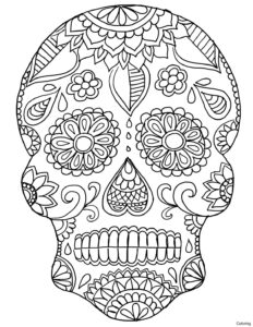 Dia De Los Muertos Skulls Coloring Pages At GetColorings Free