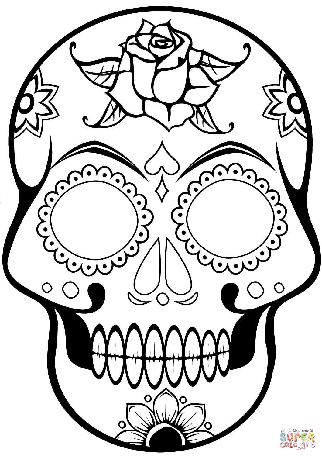 Dia De Los Muertos Skulls Coloring Pages At GetColorings Free 