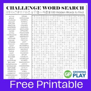Difficult Word Search Puzzle Free Challenge Printable Growing Play
