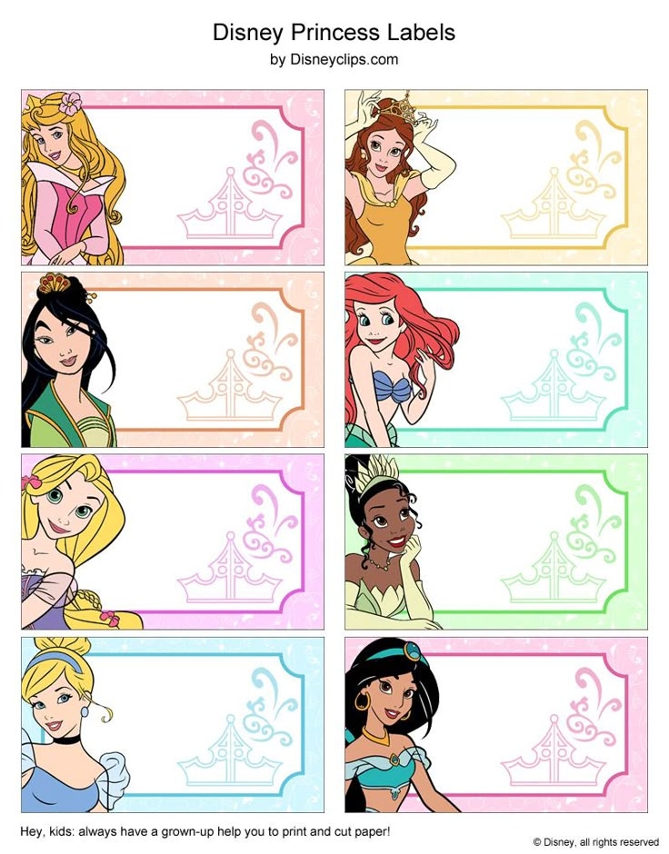 Disney Character Name Tags Free Printables