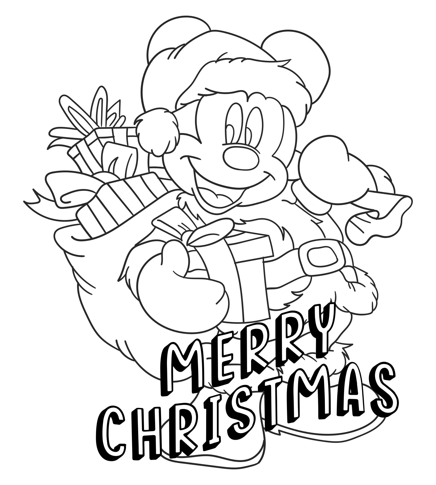 Disney Christmas Characters Coloring Pages