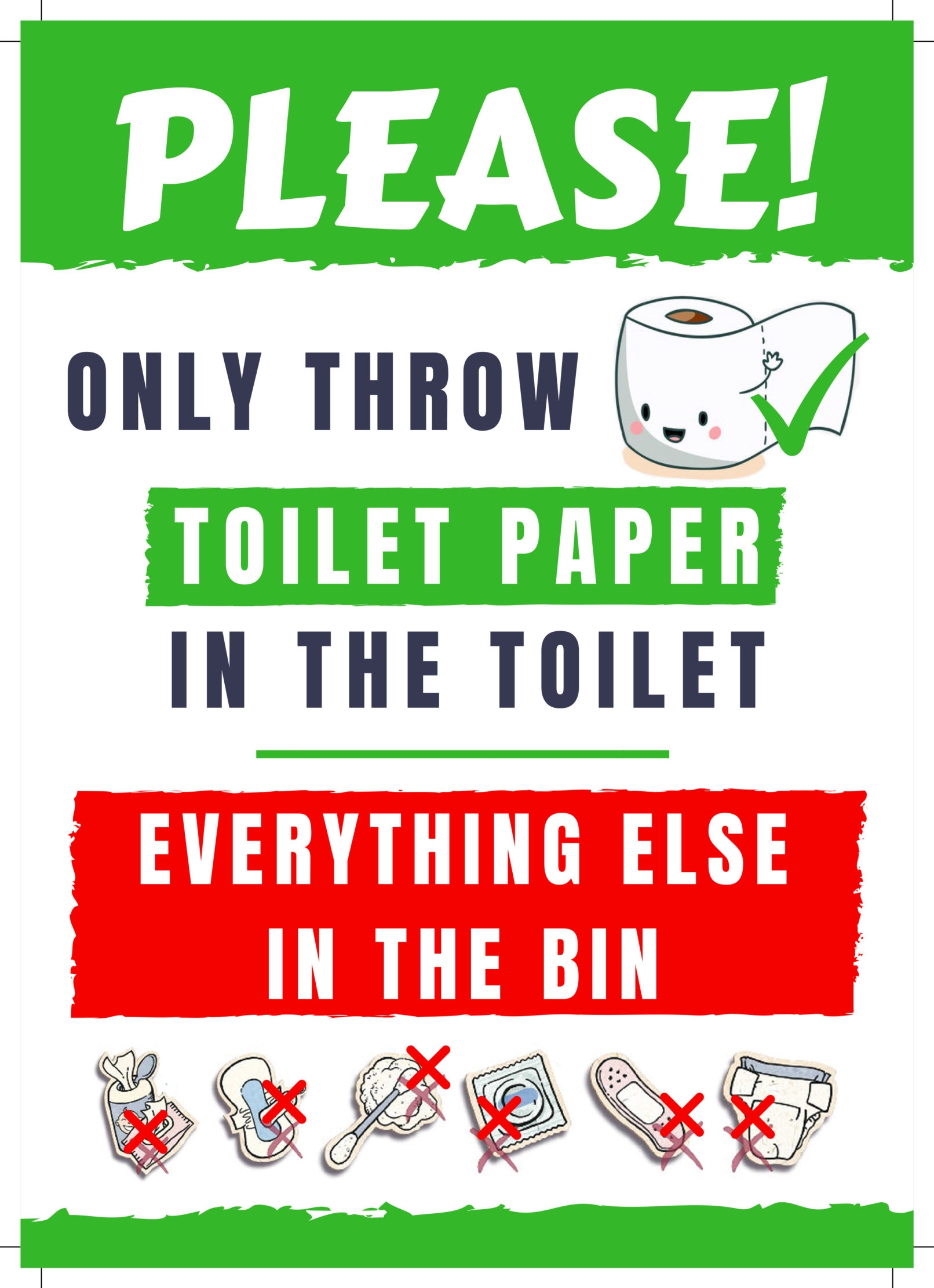 Do Not Flush Sign FREE PRINTABLE For Your Airbnb