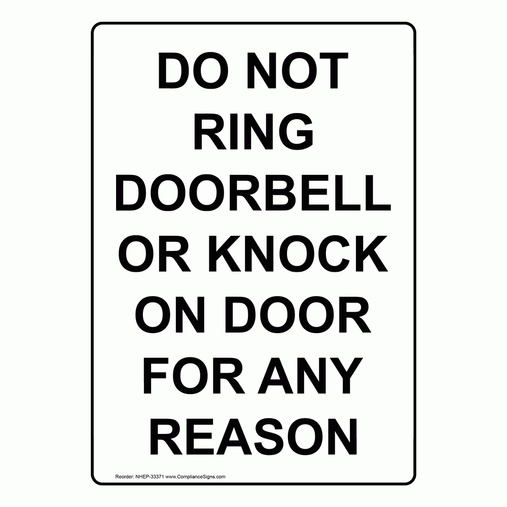 Do Not Ring Doorbell Sign Printable Free
