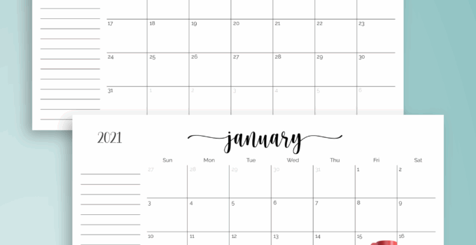 Free Printable Calendar With Notes Section