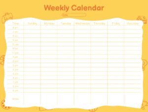 Downloadable Free Printable Weekly Calendar With Time Slots Printable