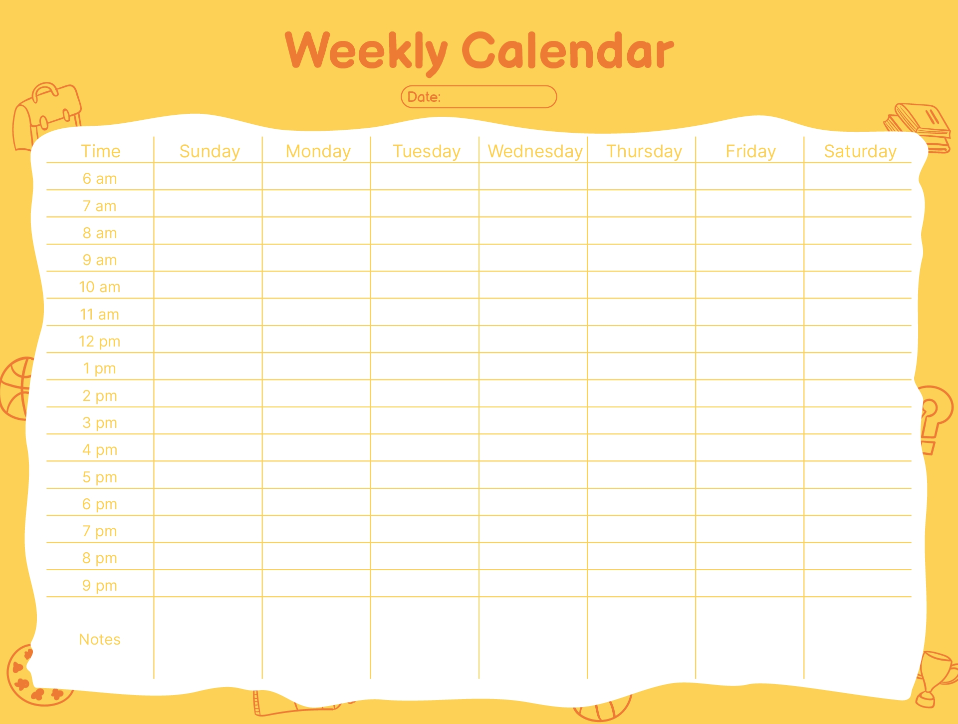 Downloadable Free Printable Weekly Calendar With Time Slots Printable 