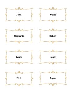 Downloadable Free Wedding Place Card Template