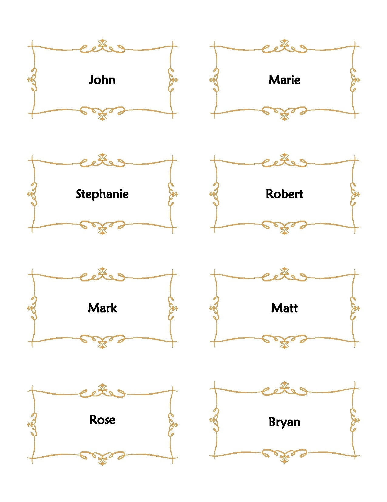 Downloadable Free Wedding Place Card Template