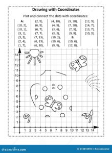 Drawing Easy Free Printable Coordinate Graphing Pictures Worksheets