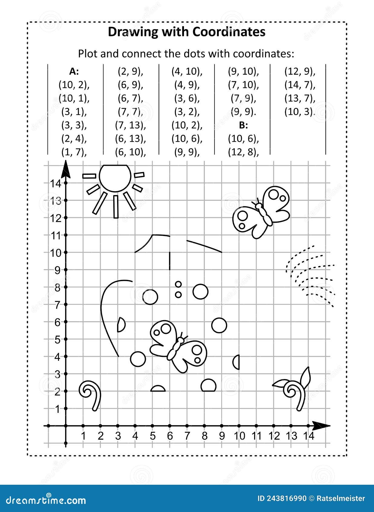 Drawing Easy Free Printable Coordinate Graphing Pictures Worksheets