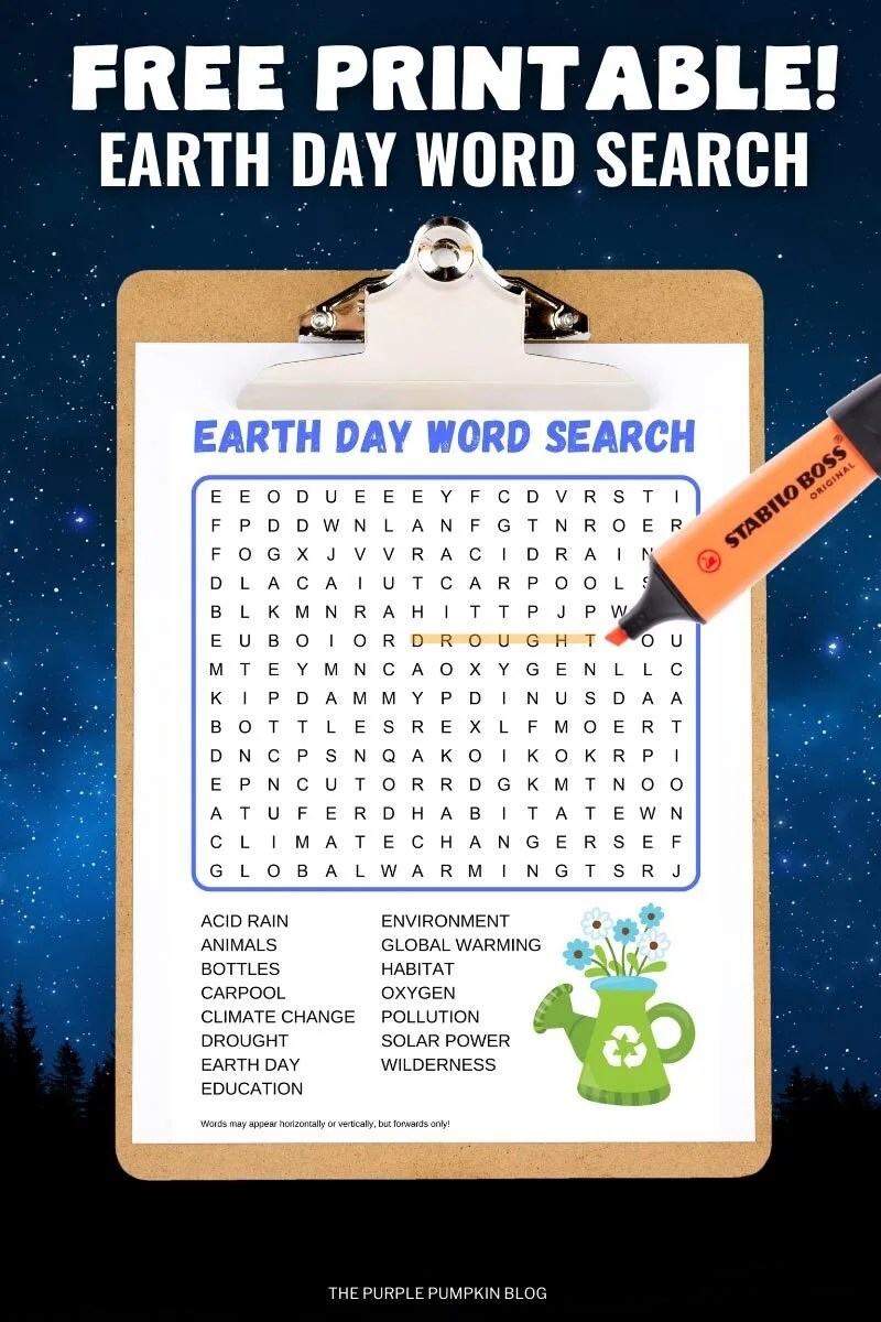Earth Day Printable Word Search