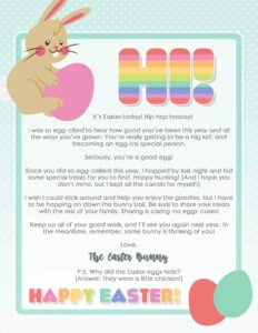 Easter Bunny Letter Template