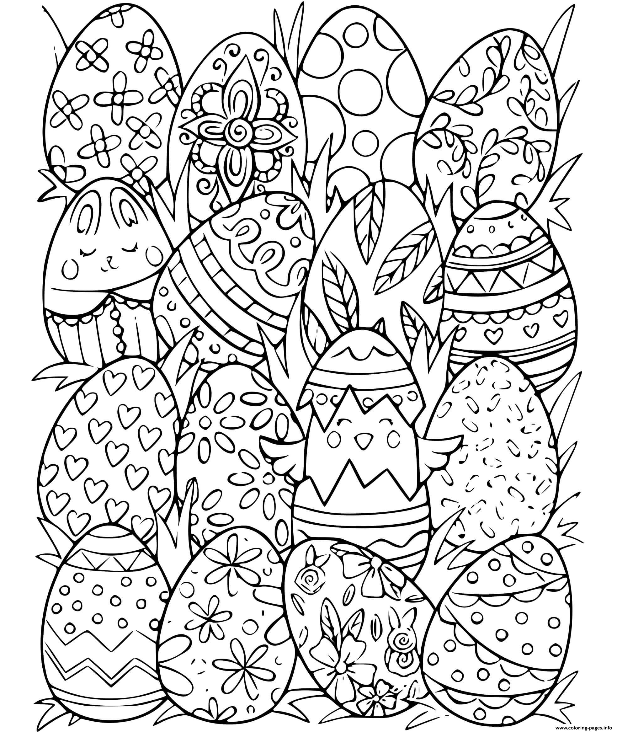 Easter Eggs Coloring Page Printable