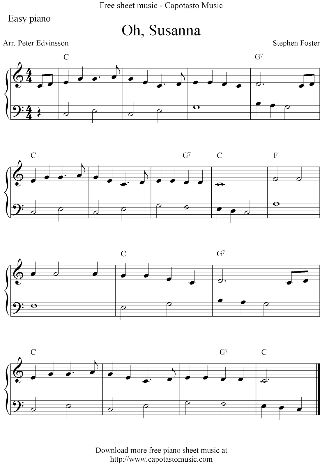 Easy Piano Sheet Music For Beginners