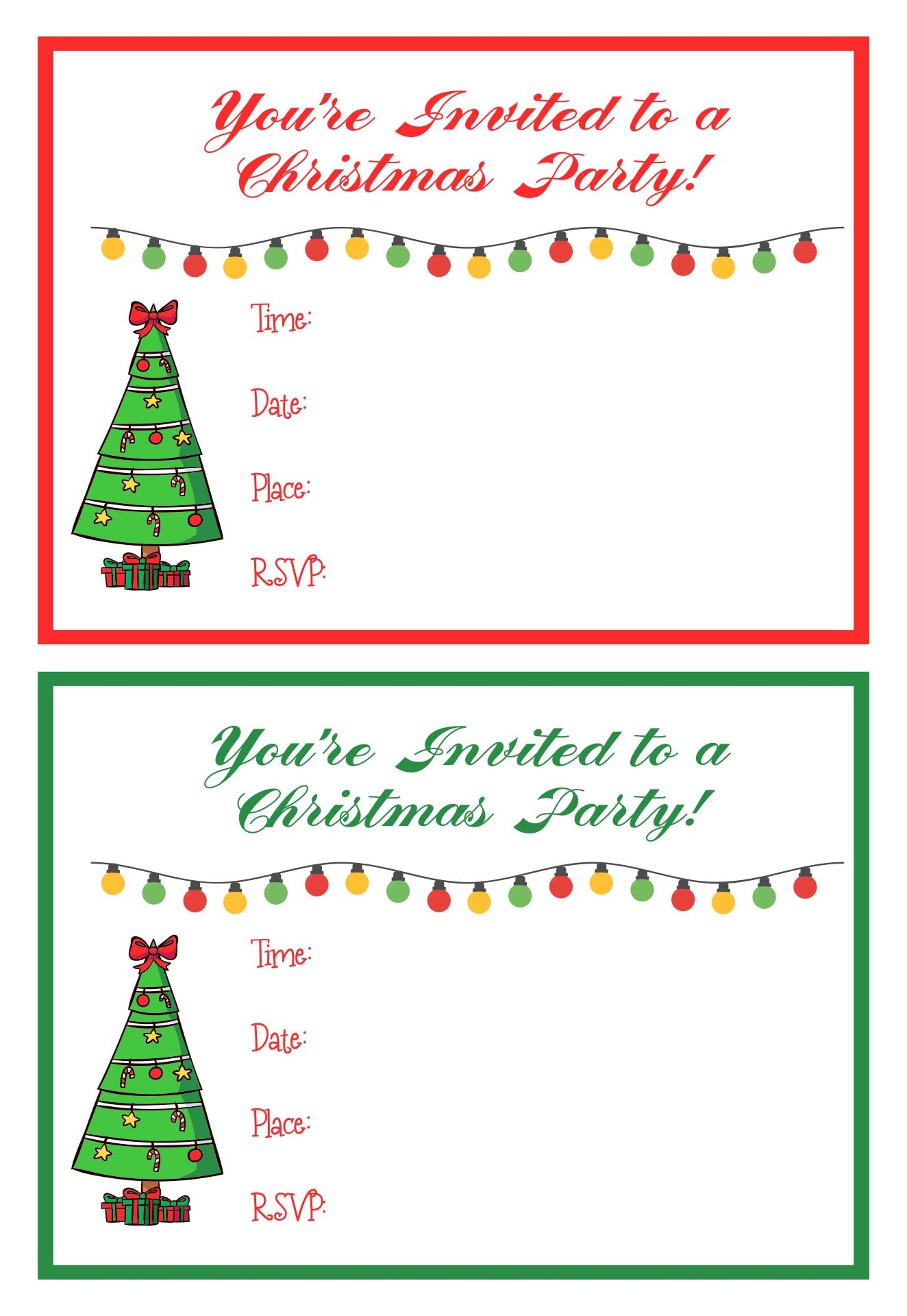 Editable Christmas Party Invitation Template Free Printable Template