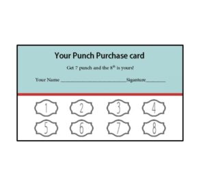 Editable Free Printable Punch Card Template