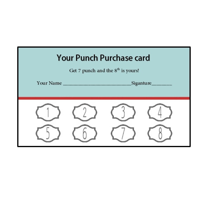Editable Free Printable Punch Card Template
