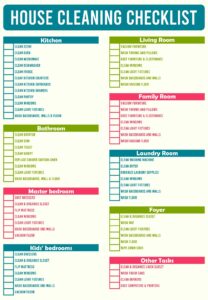 Editable Professional House Cleaning Checklist Printable