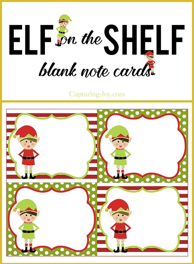 Free Elf On The Shelf Printable Notes