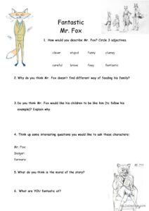 Fantastic Mr Fox English ESL Worksheets Pdf Doc