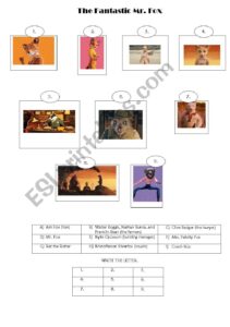 FANTASTIC MR FOX ESL Worksheet By Gingerbee