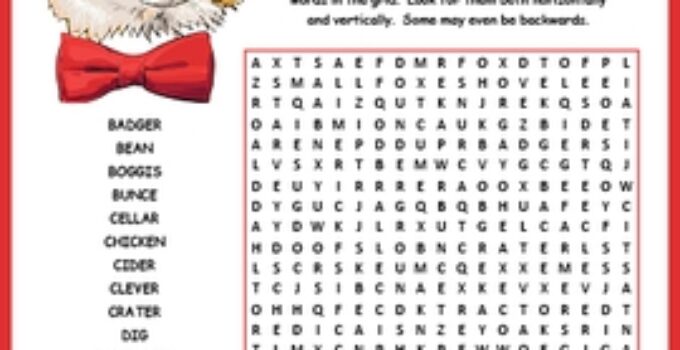 Free Printable Worksheets Fantastic Mr Fox
