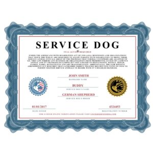 Fillable Blank Downloadable Free Printable Service Dog Certificate