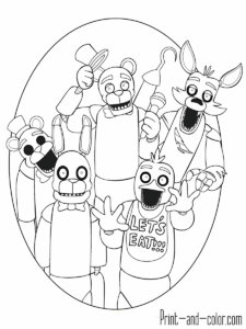 Five Nights At Freddy 39 s Coloring Pages Print And Color