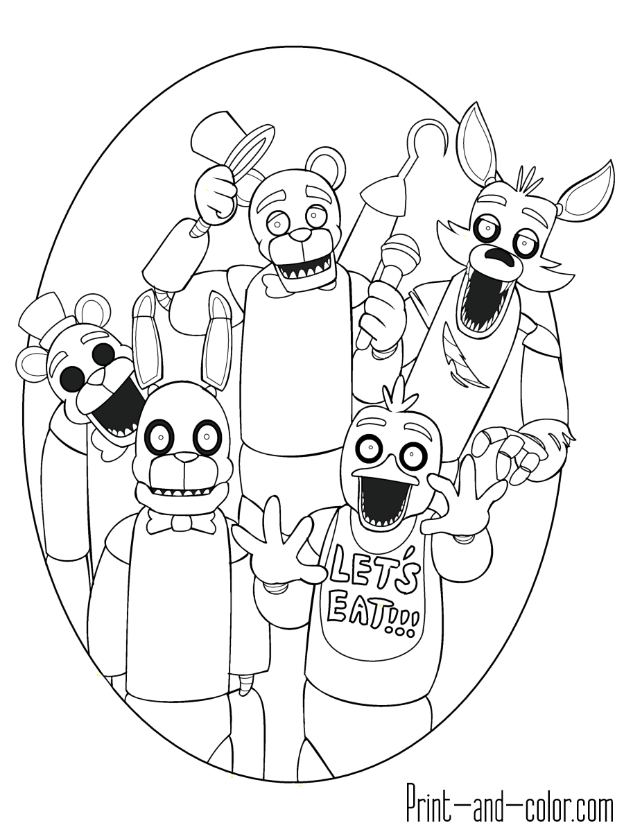 Five Nights At Freddy 39 s Coloring Pages Print And Color
