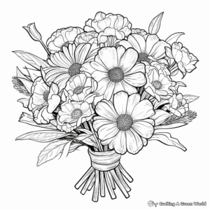 Flower Bouquet Coloring Pages Free Printable