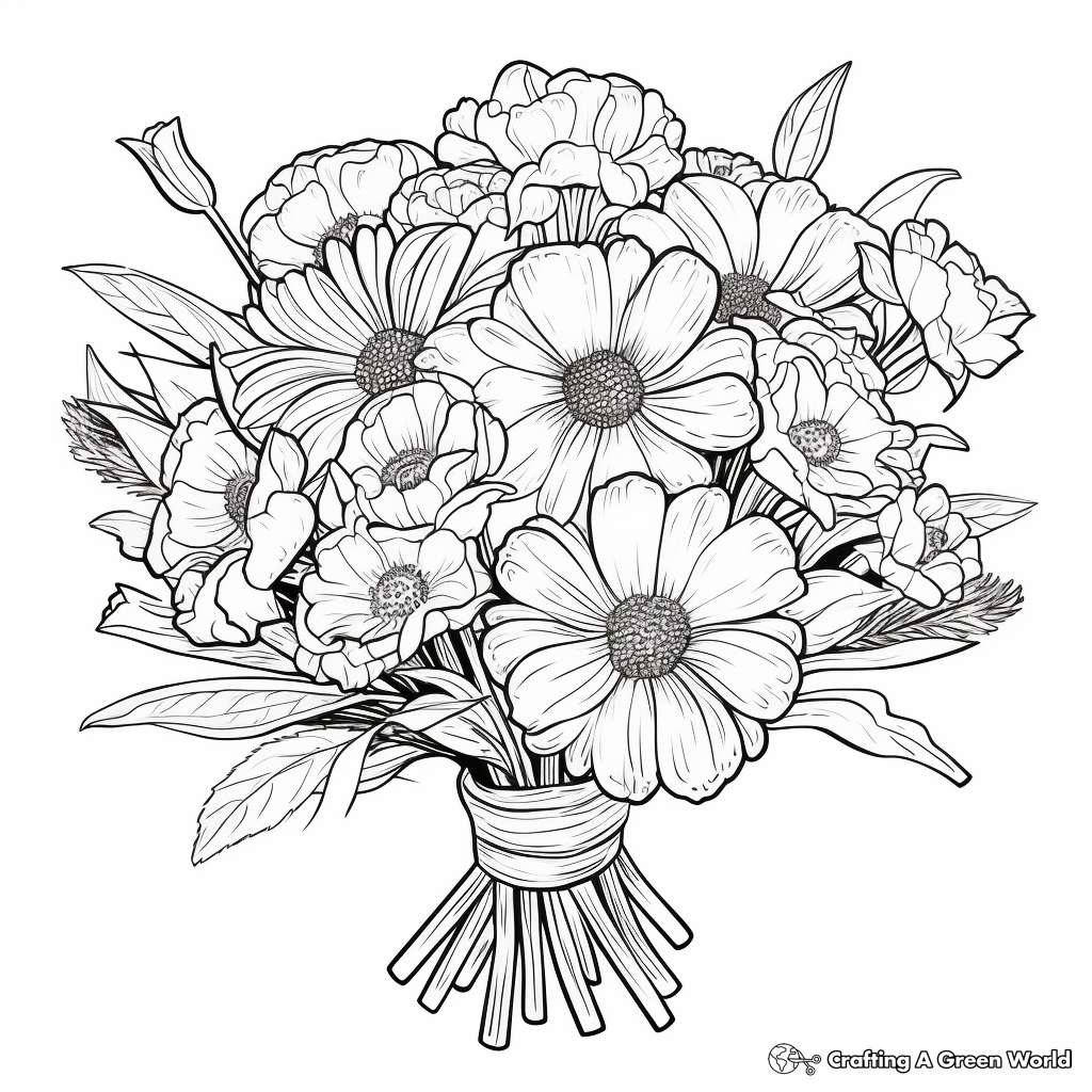 Free Printable Flower Bouquet Coloring Pages